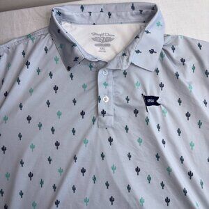 Men's Straight Down XXL Cactus Short Sleeve Polo Shirt Golf Fun Performance